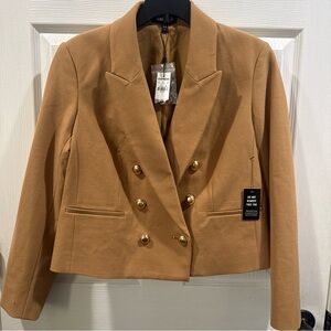 Express Tan Blazer with Gold Buttons